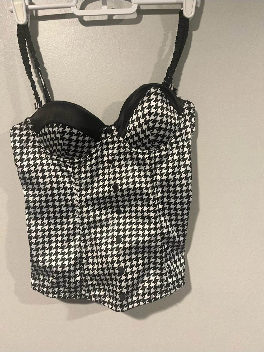 Jessica Simpson Black & White Houndstooth Bustier